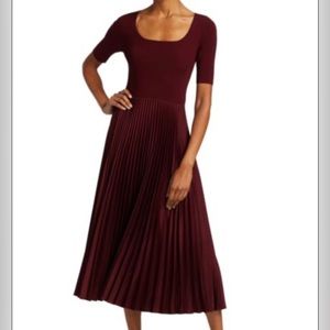 Theory, burgundy pleated dress in size S.
